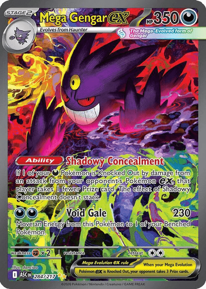 Mega Gengar ex 284 Special Illustration Rare psychedelic artwork for Ascended Heroes Master Set